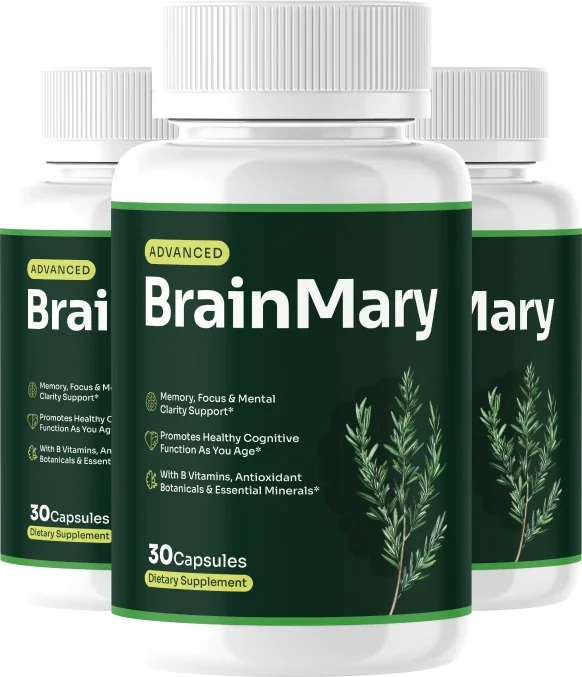 BrainMary daily cognitive support three-bottle package